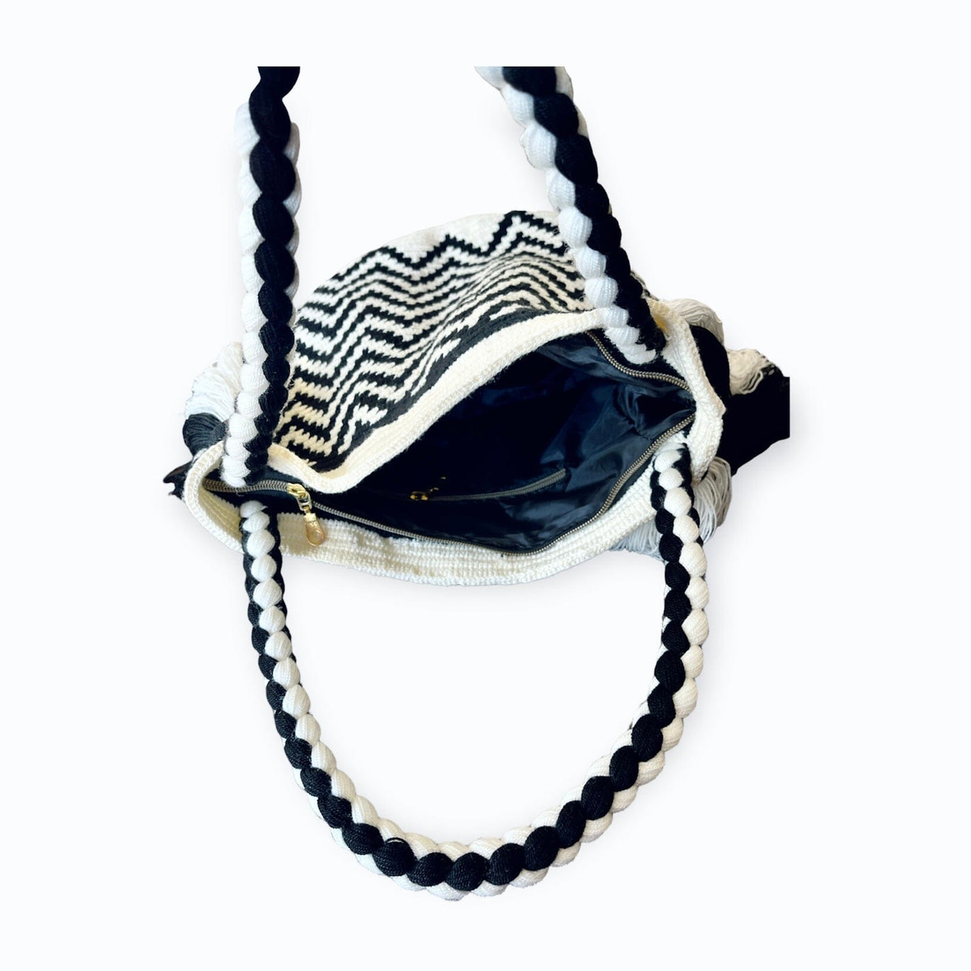 Lining Trending Tote Beach Bag | Tassel Boho Bag | Chevron Crochet Pattern