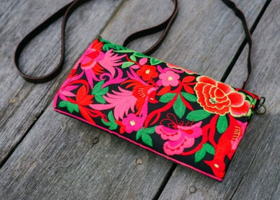Colorful Bohemian Bag/Clutch - Embroidered Purse/Wallet Embroidered Bag 
