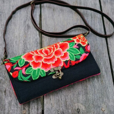 Colorful embroidered wallets /clutches - boho / bohemian style wallets