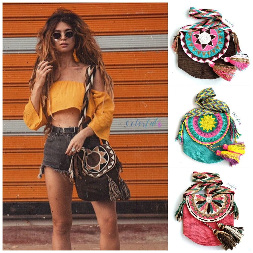Colorful 4U Crochet Bag w/ Cover | Crossbody Bohemian Bag | Casual Bag