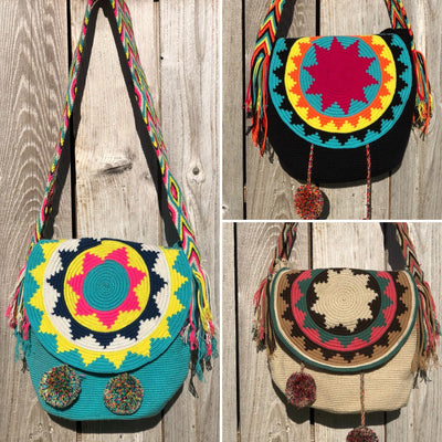 Colorful 4U Crochet Bags w/ Cover | Crossbody Bohemian Bag | Casual Bags