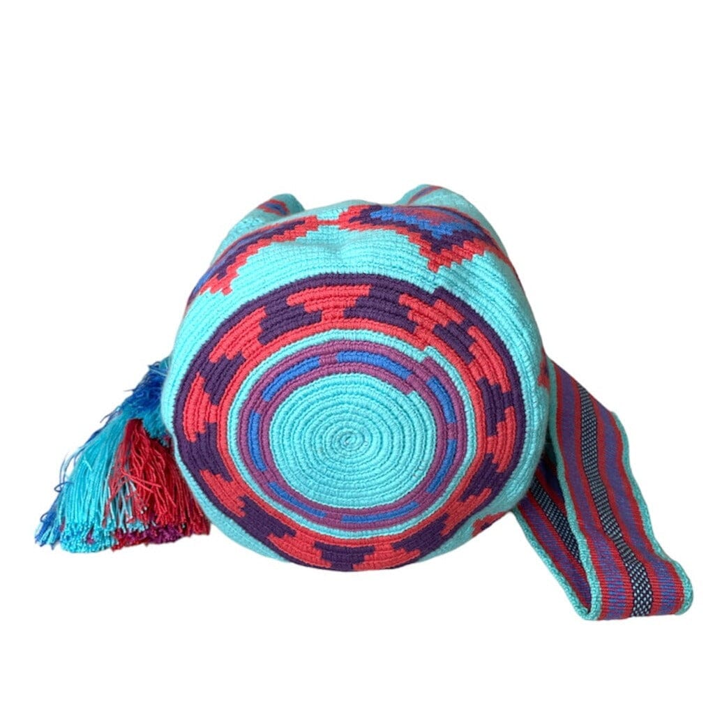 Turquoise Mandala Summer Beach Bag | Crossbody Boho Handbag | Spring Bohemian Purse-Mesh | Colorful 4U