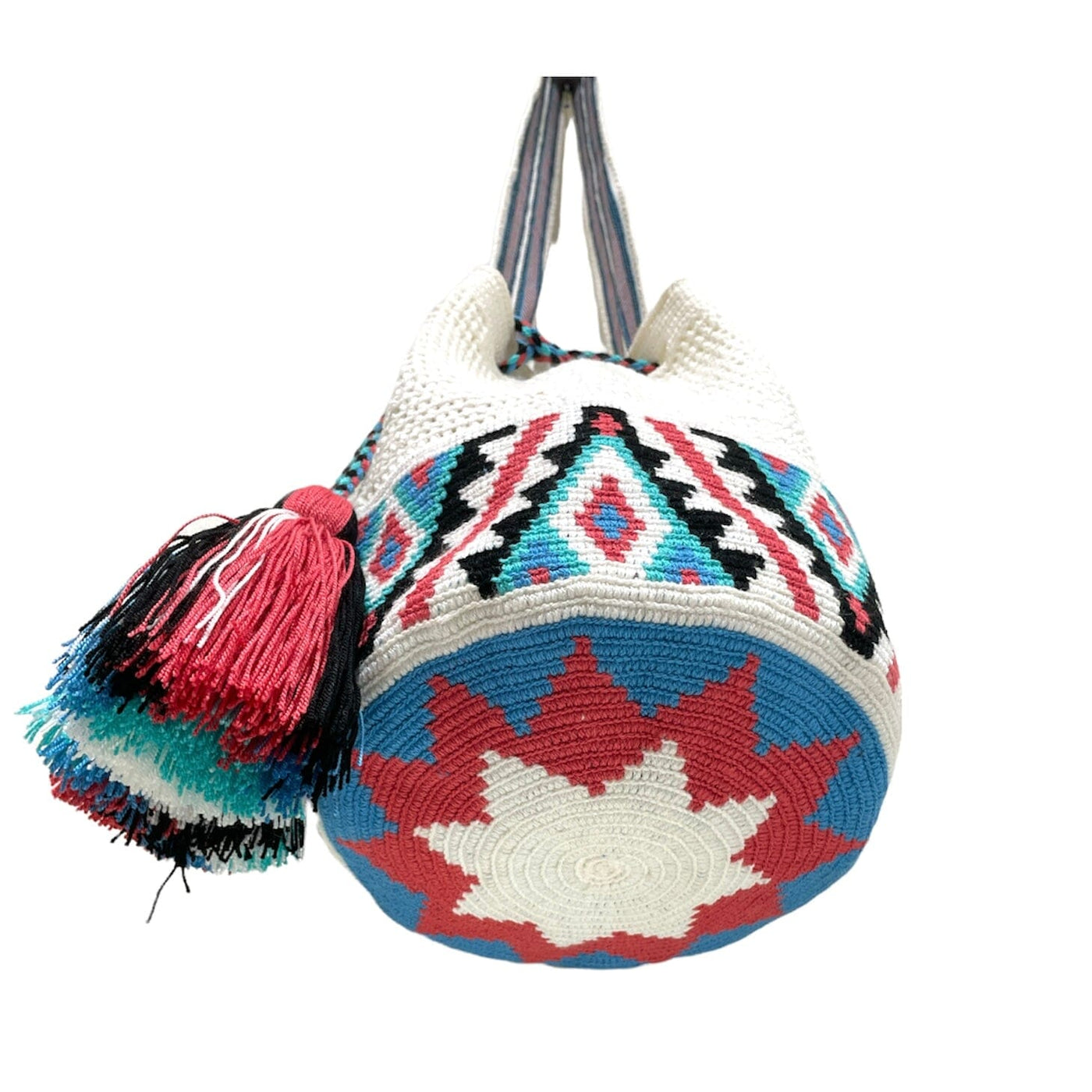 Blue Navajo pattern Crochet Mesh Bags | Crossbody Boho Handbags | Bohemian purse | Colorful 4u