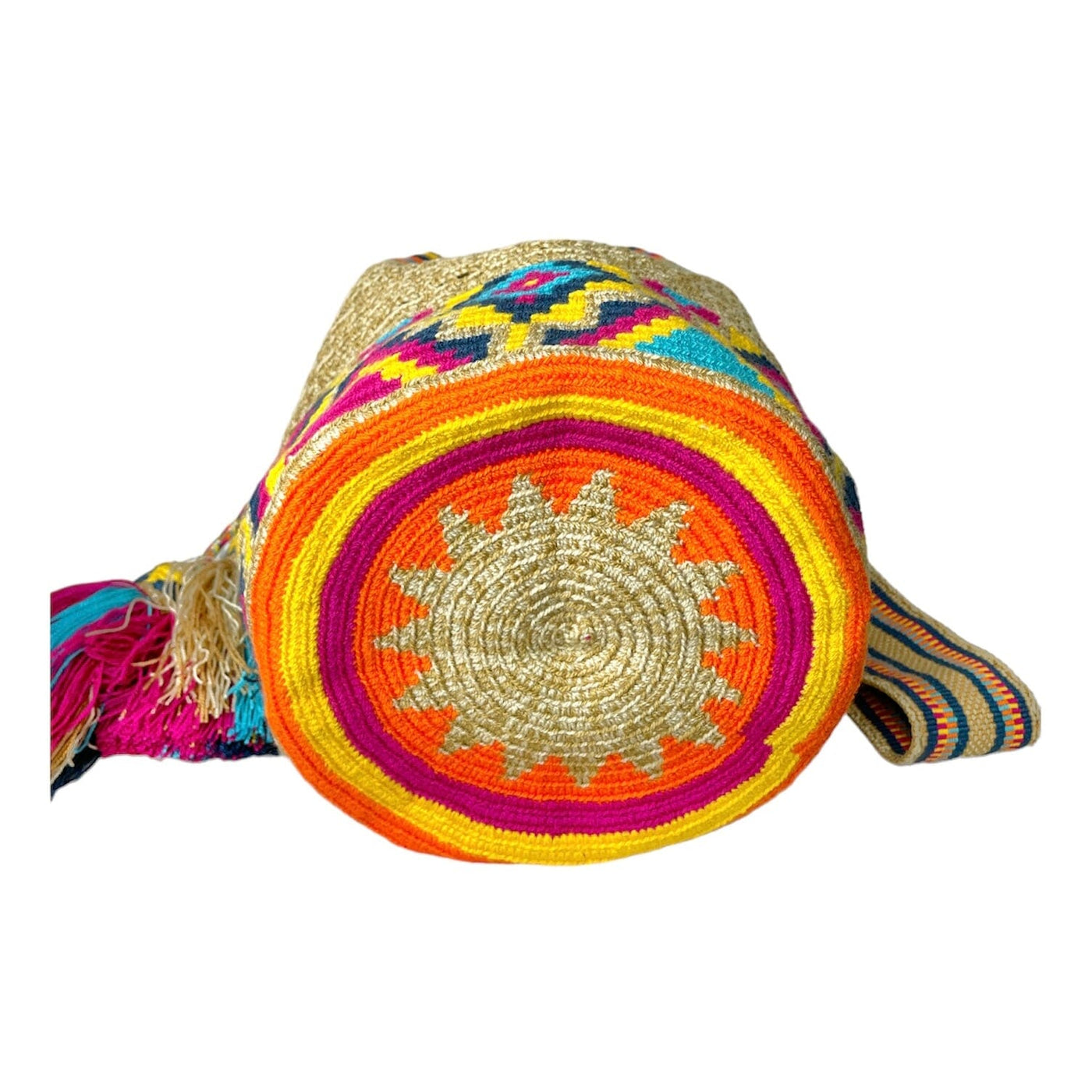 Orange Mandala Summer Beach Bag | Crossbody Boho Handbag | Spring Bohemian Purse-Mesh | Colorful 4U