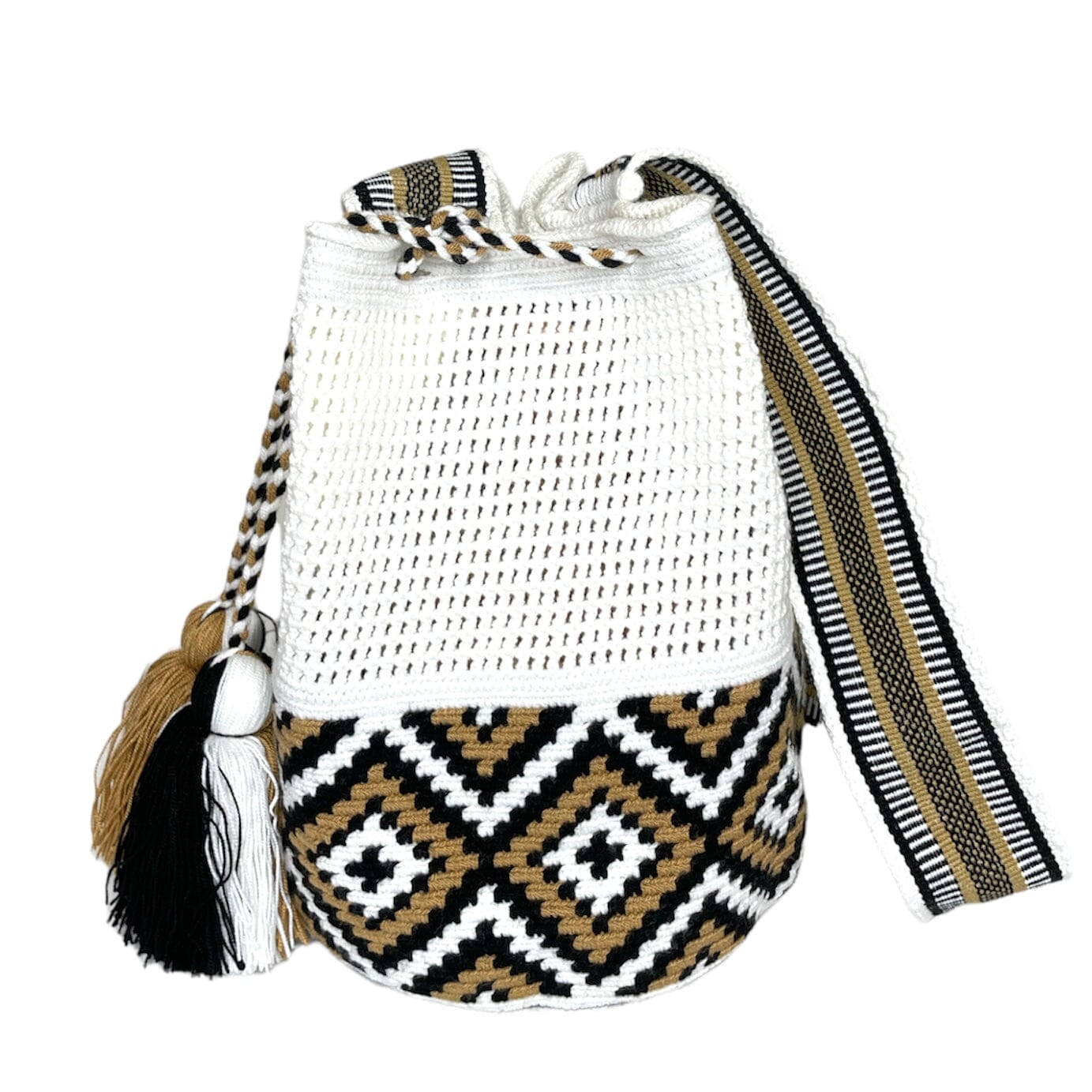 White and Neutral Colors Fall Crochet Mesh Bags | Crossbody Boho Handbags | Bohemian purse | Colorful 4u