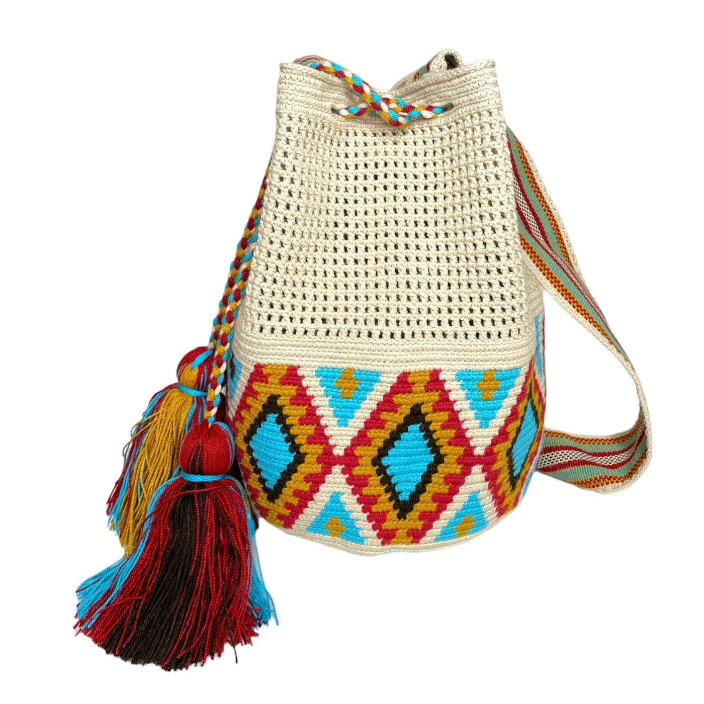 Nude Tones and Turquoise Fall Crochet Mesh Bags | Crossbody Boho Handbags | Bohemian purse | Colorful 4u