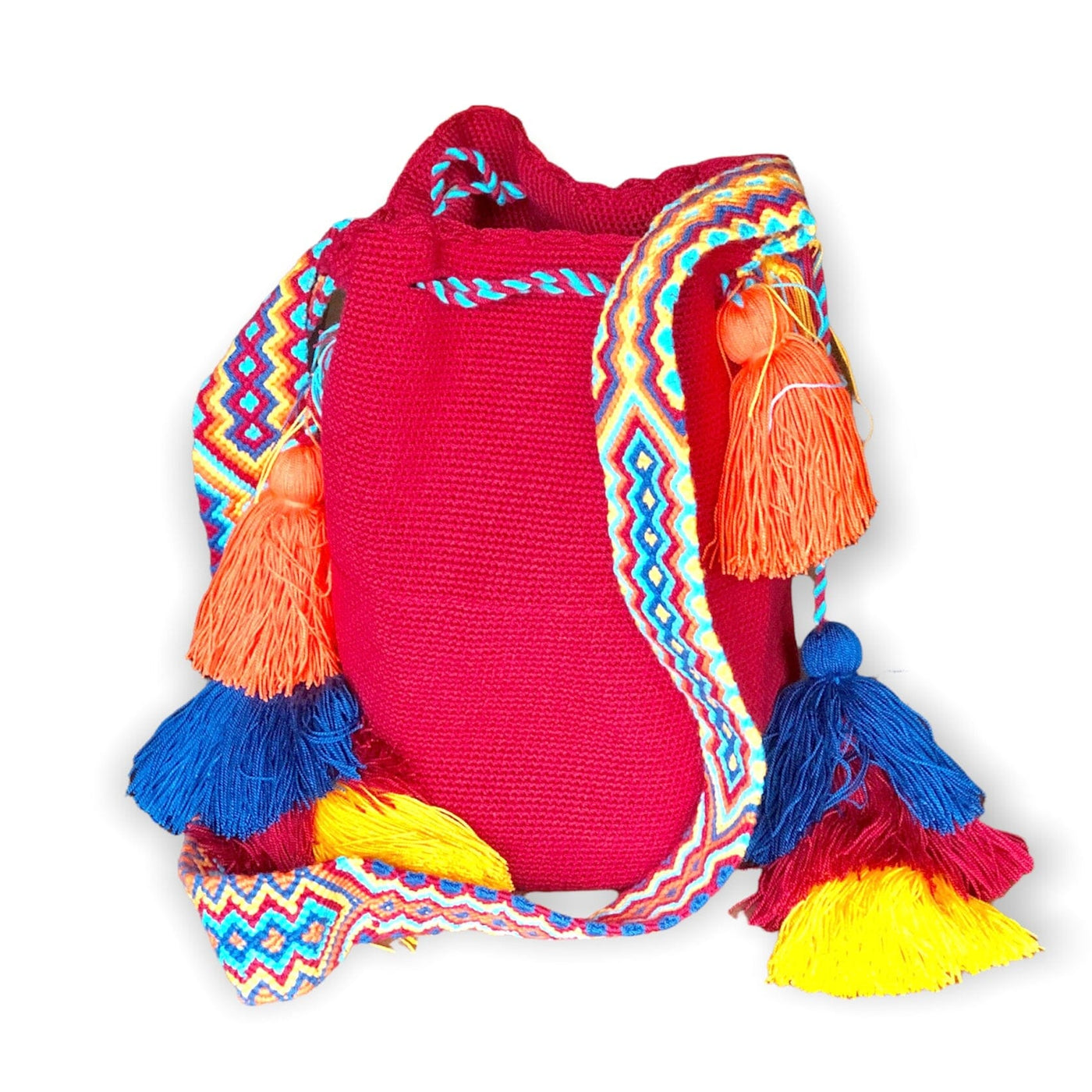 Burgundy Red Crochet Tassel Bag | Bohemian Casual Purse