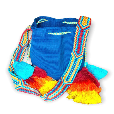 Navy Blue Crochet Tassel Bag | Bohemian Casual Purse