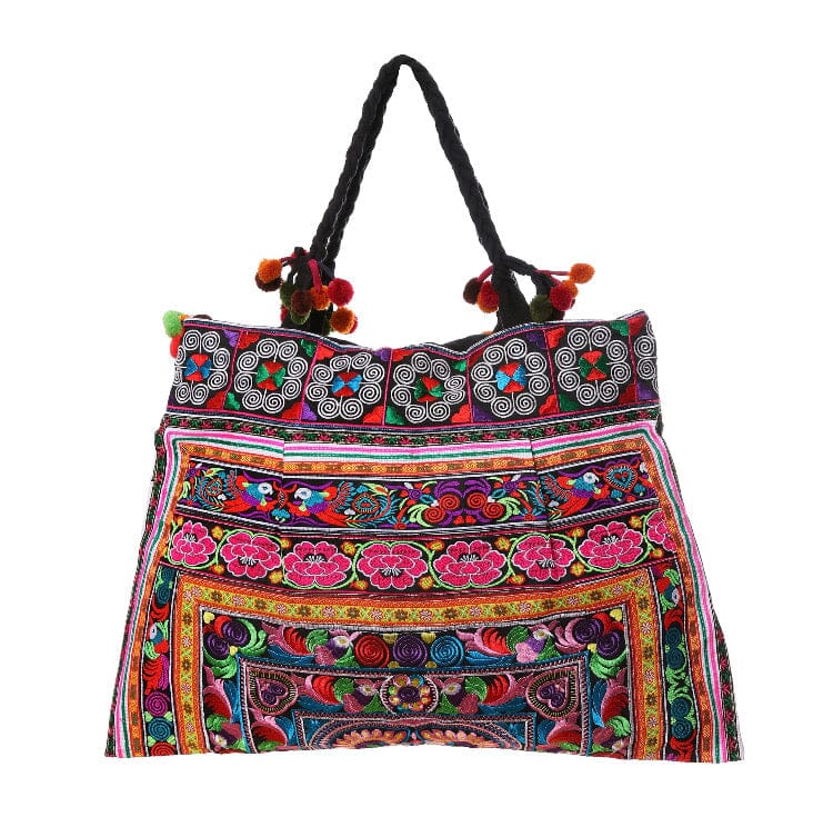 Colorful Embroidered Tote Bag - Boho Chic Large Handbag - Style CEPTB02 Embroidered Bag 