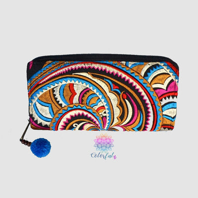 Colorful Embroidered Wallets /Clutches - Boho / Bohemian Style Wallets Embroidered Bag 