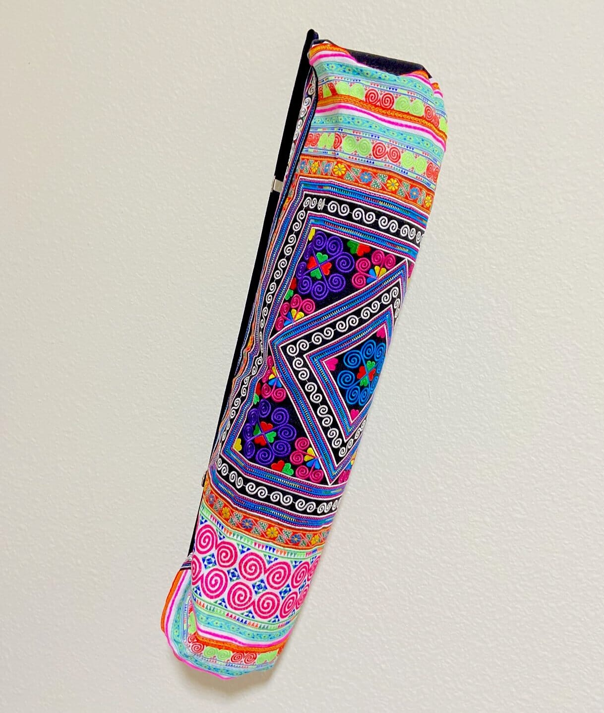Colorful Embroidered Yoga-Mat Carrier - Boho Style Yoga Mat Bag YOGA MAT BAG Multicolor Diamonds 