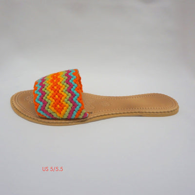Colorful Handwoven Sandals - Flat Boho Sandals SWF002 Sandalias Wayuu Flat 