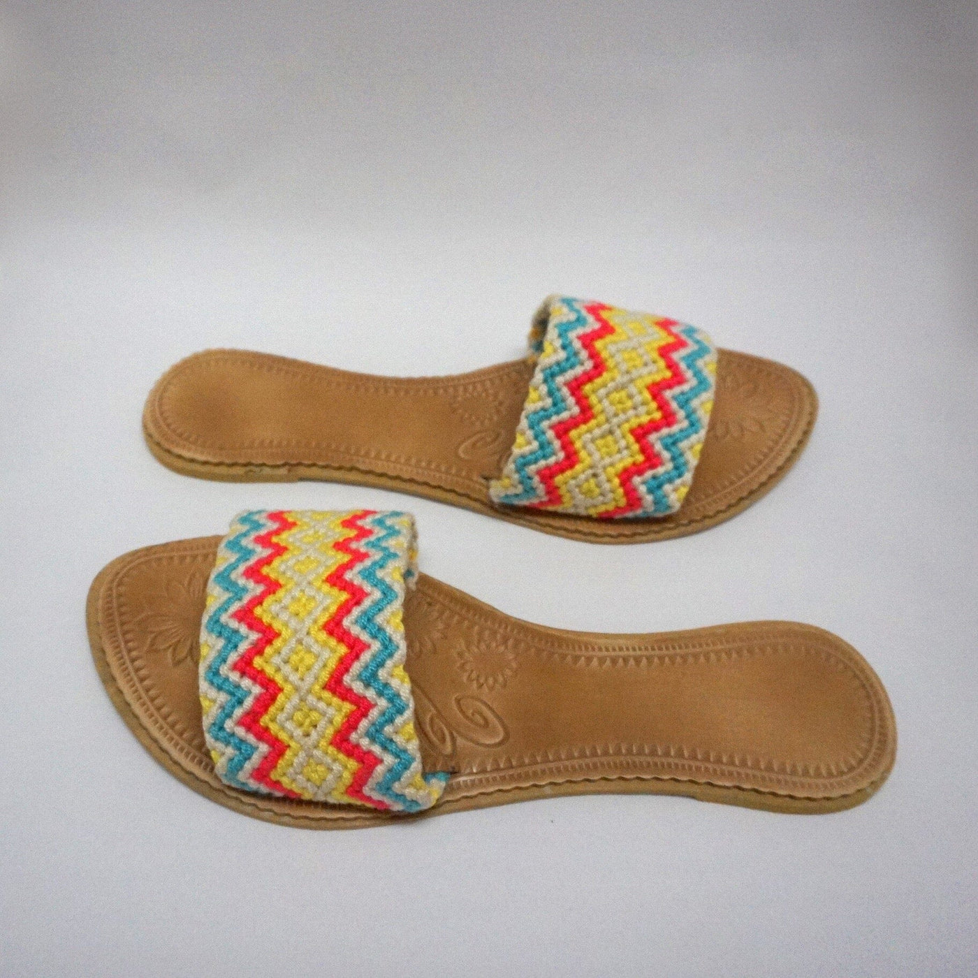 Colorful Handwoven Sandals - Wayuu Slide Sandals Sandalias Wayuu Flat 