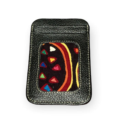 Colorful Leather Card Holders | Mola Embroidery Embroidered Wallet 