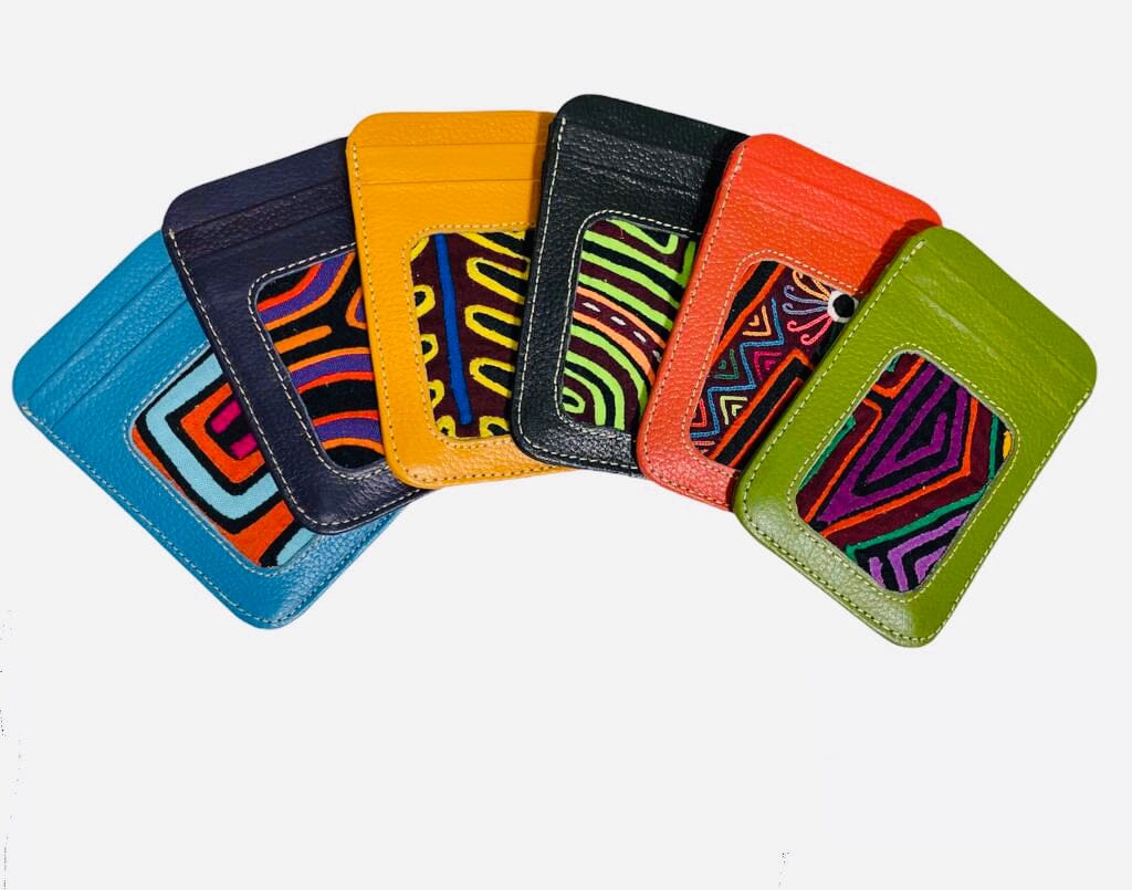 Colorful Leather Credit Card Holder Wallets for women | Card Cases | ID Mola Embroidery Wallets | Colorful 4U