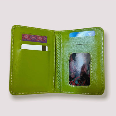 Green  Leather Passport Wallet | Passport Holder Wallet | Colorful 4U