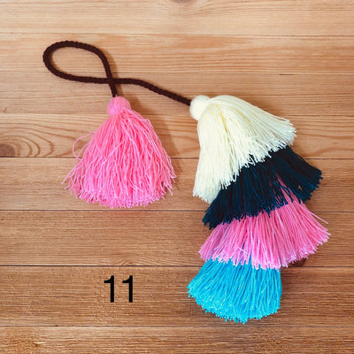 Colorful Tassel Tote-Bag Charms -Large Straw Bag Tassel Charm Tassel Bag Charm 