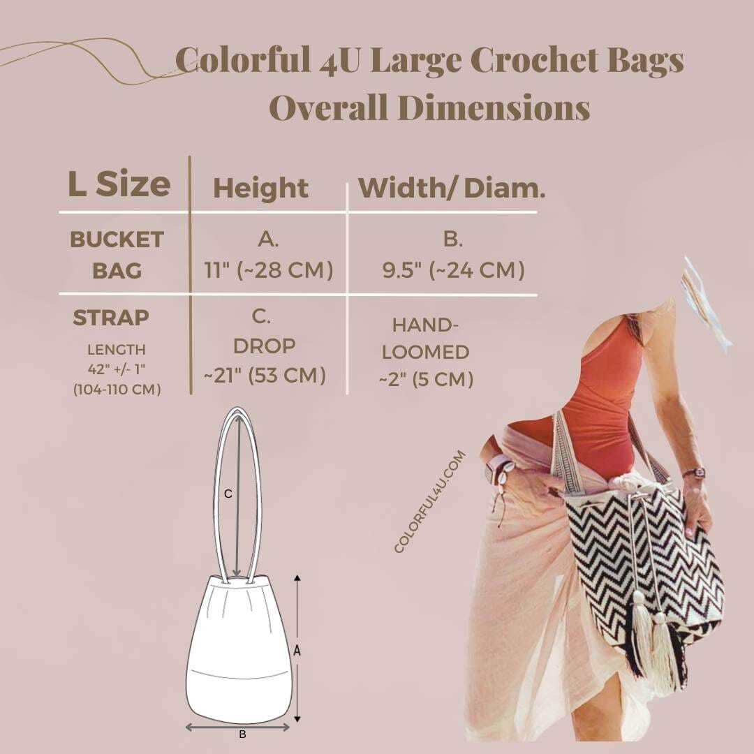 Colorful Winter Crossbody Bags | Limited Winter Edition - L Crossbody Crochet Boho Bag 
