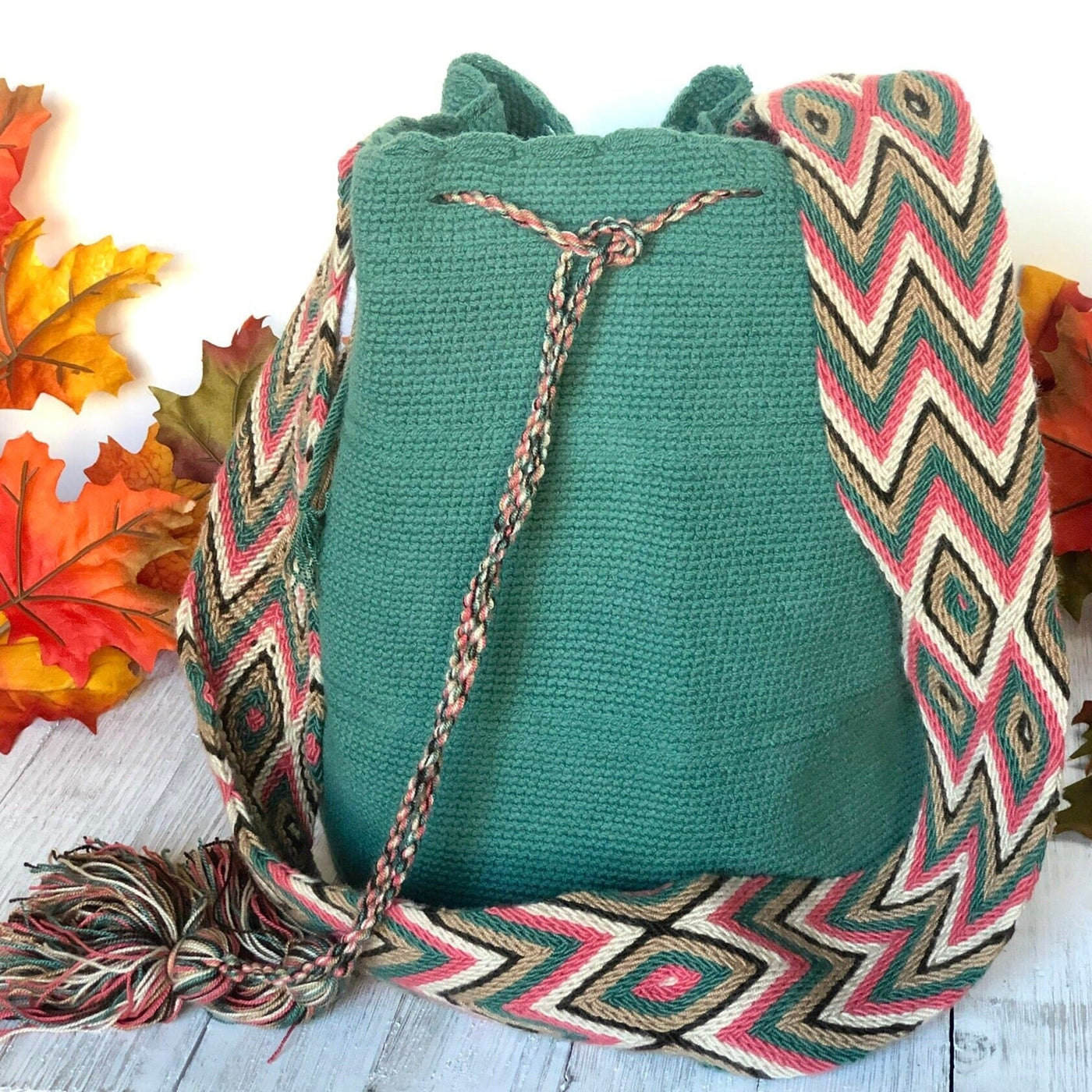 Sage Green Crochet Bags | Crossbody Boho Bags | Wayuu Bags