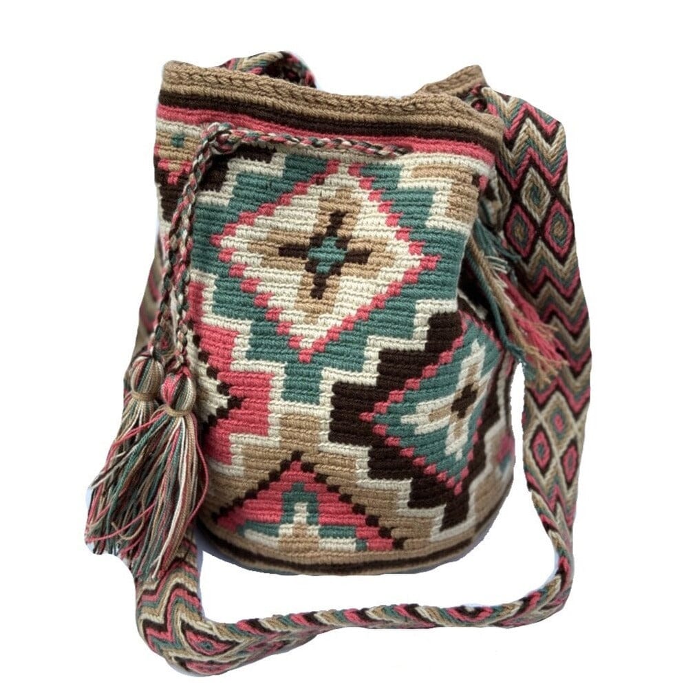 COLORFUL4U | Camel Desert Dreams Medium Crochet Bag | Crossbody Bucket Bag | Bohemian