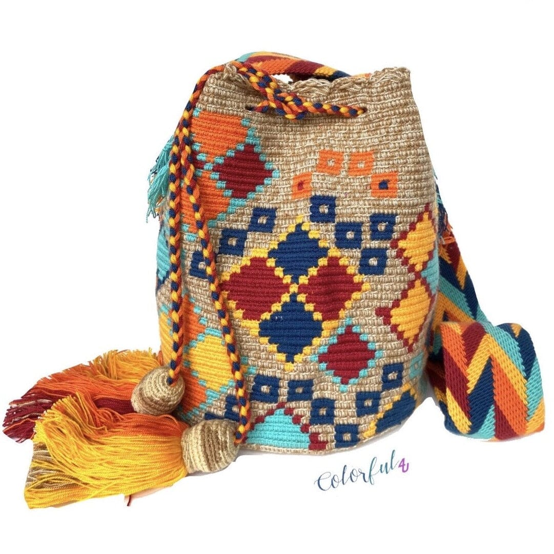 Diamonds Boho Beach Bags | Crochet Summer Crossbody Bags | Colorful4U