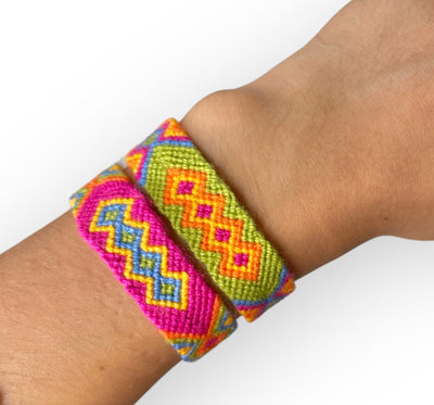 Wearing Summer Friendship Bracelets | Woven wrist bands | Macrame Bracelet |  Colorful 4U