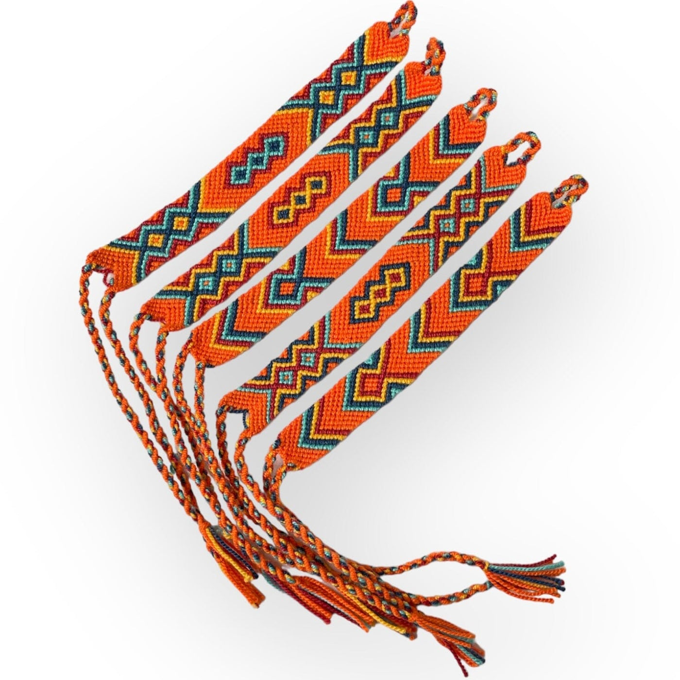 Orange Summer Friendship Bracelets | Woven wrist bands | Macrame Bracelet |  Colorful 4U