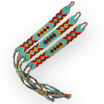 Turquoise Summer Friendship Bracelets | Woven wrist bands | Macrame Bracelet |  Colorful 4U
