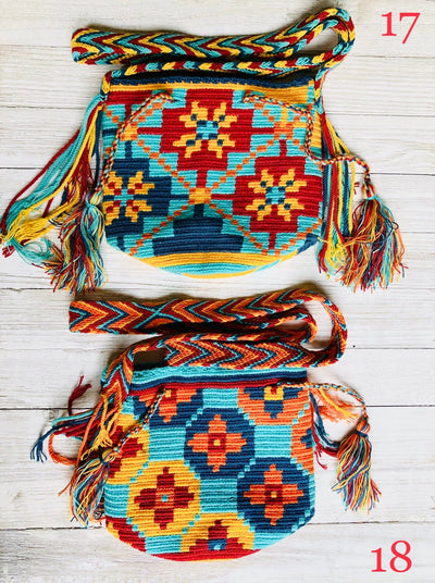 Mini Crochet Bags - Authentic Wayuu Mochila Bag-Bohemian Crossbody Bag 17-18