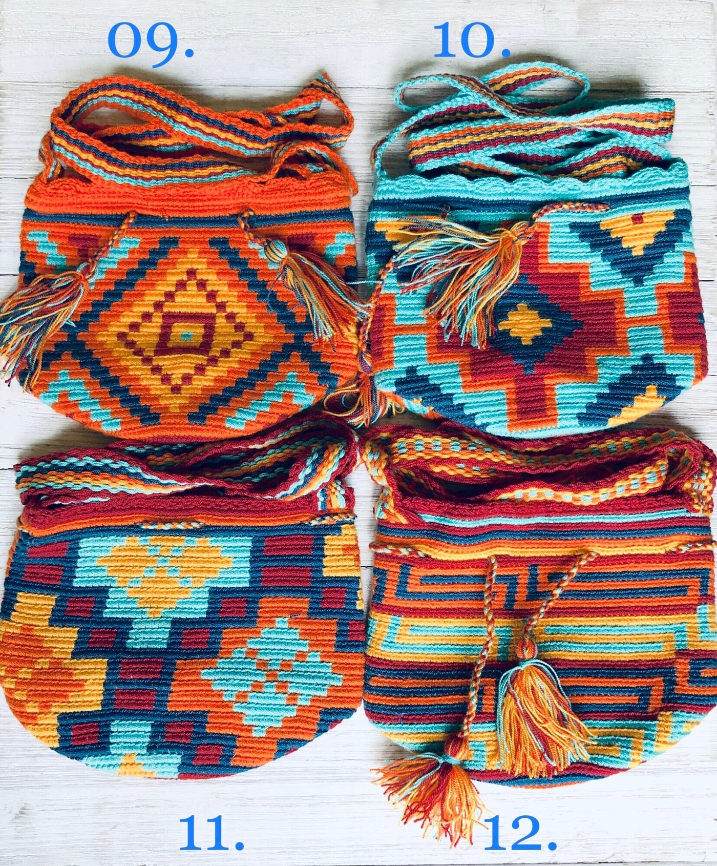 Mini Crochet Bags - Authentic Wayuu Mochila Bag-Bohemian Crossbody Bag 9-12