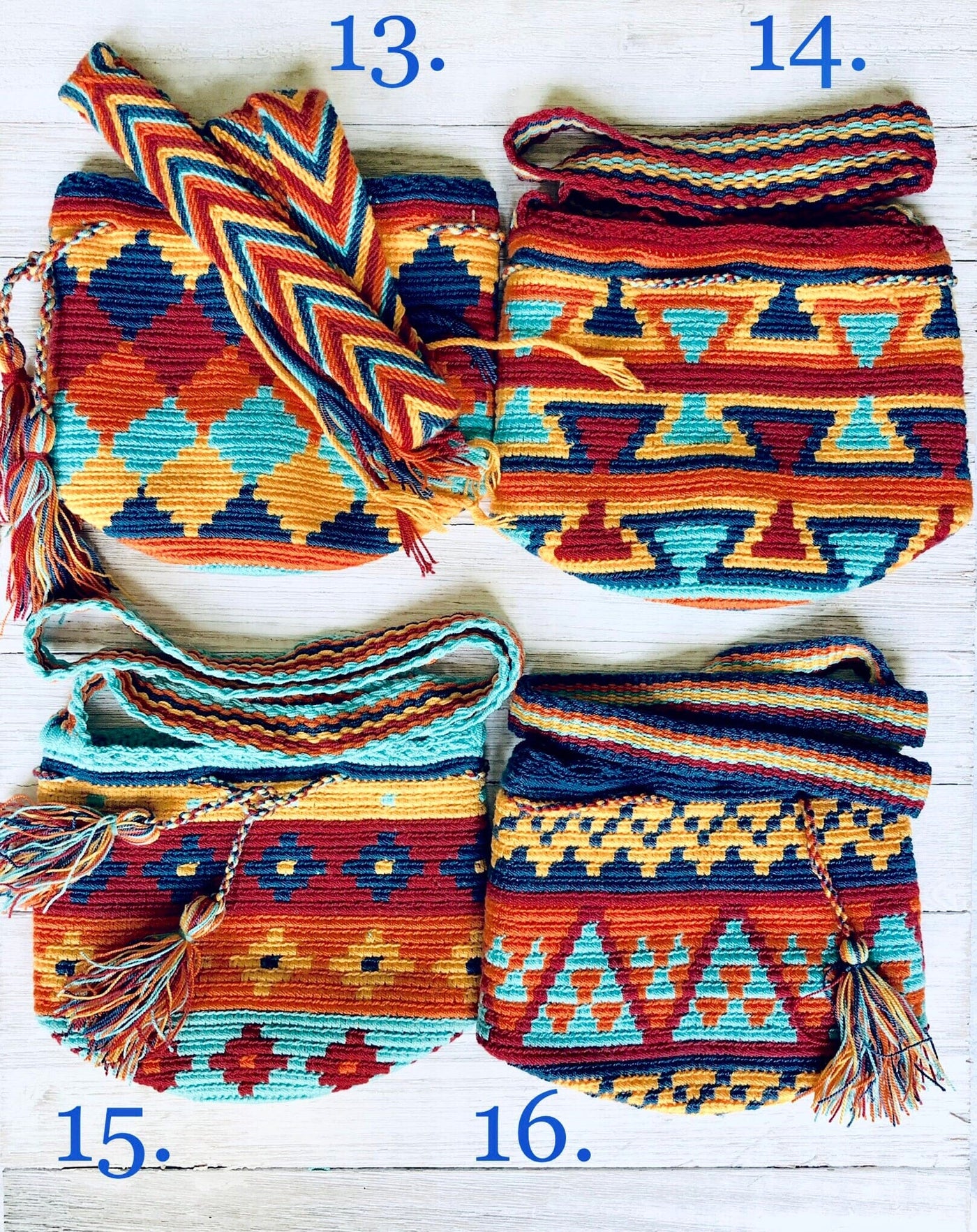 Mini Crochet Bags - Authentic Wayuu Mochila Bag-Bohemian Crossbody Bag 13-16