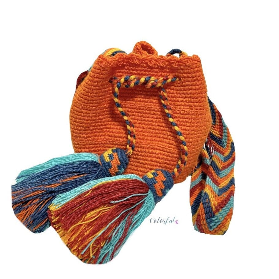 Orange Mini crossbody bag | Colorful 4U Crochet Bag Small