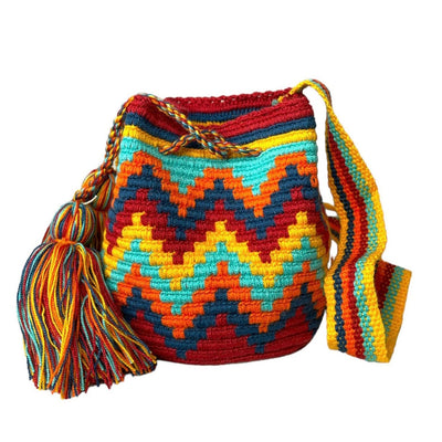 Chevron Crochet Pattern |  Mini Boho Handbag for summer | Small Wayuu Mochila | Bohemian Purse