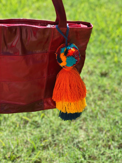 Cute Pompom Tassel Bag Charm | Boho Pompom-Tassel Charms | Purse Charm