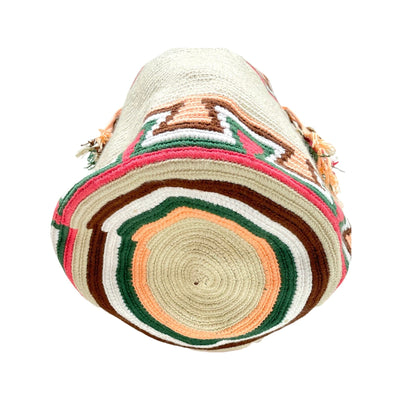 Bottom view Beige Crochet Bag for Fall | Crossbody Bohemian Handbag | Boho Purse | Colorful 4u
