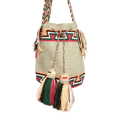 Beige Crochet Bag for Fall | Crossbody Bohemian Handbag | Boho Purse | Colorful 4u