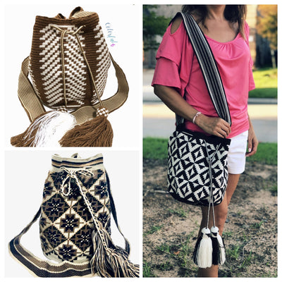 Navajo Crochet Pattern| Brown Casual Bag | Bohemian Crossbody Bag | Earth Tones Boho Purses | Colorful 4U