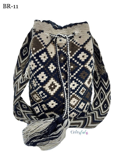 Diamonds Crochet Pattern| Brown Casual Bag | Bohemian Crossbody Bag | Earth Tones Boho Purses | Colorful 4U