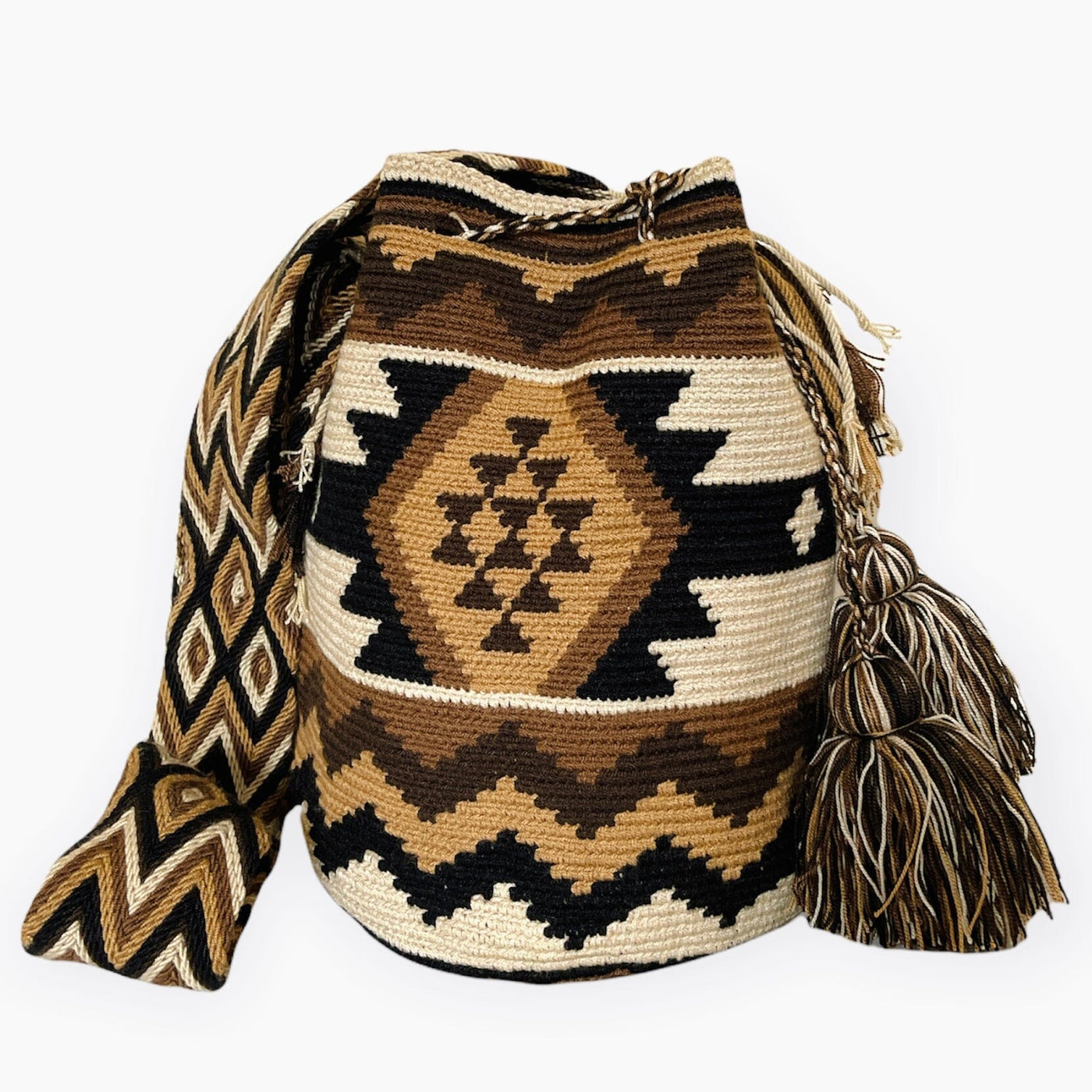 Navajo Crochet Pattern| Brown Casual Bag | Bohemian Crossbody Bag | Earth Tones Boho Purses | Colorful 4U
