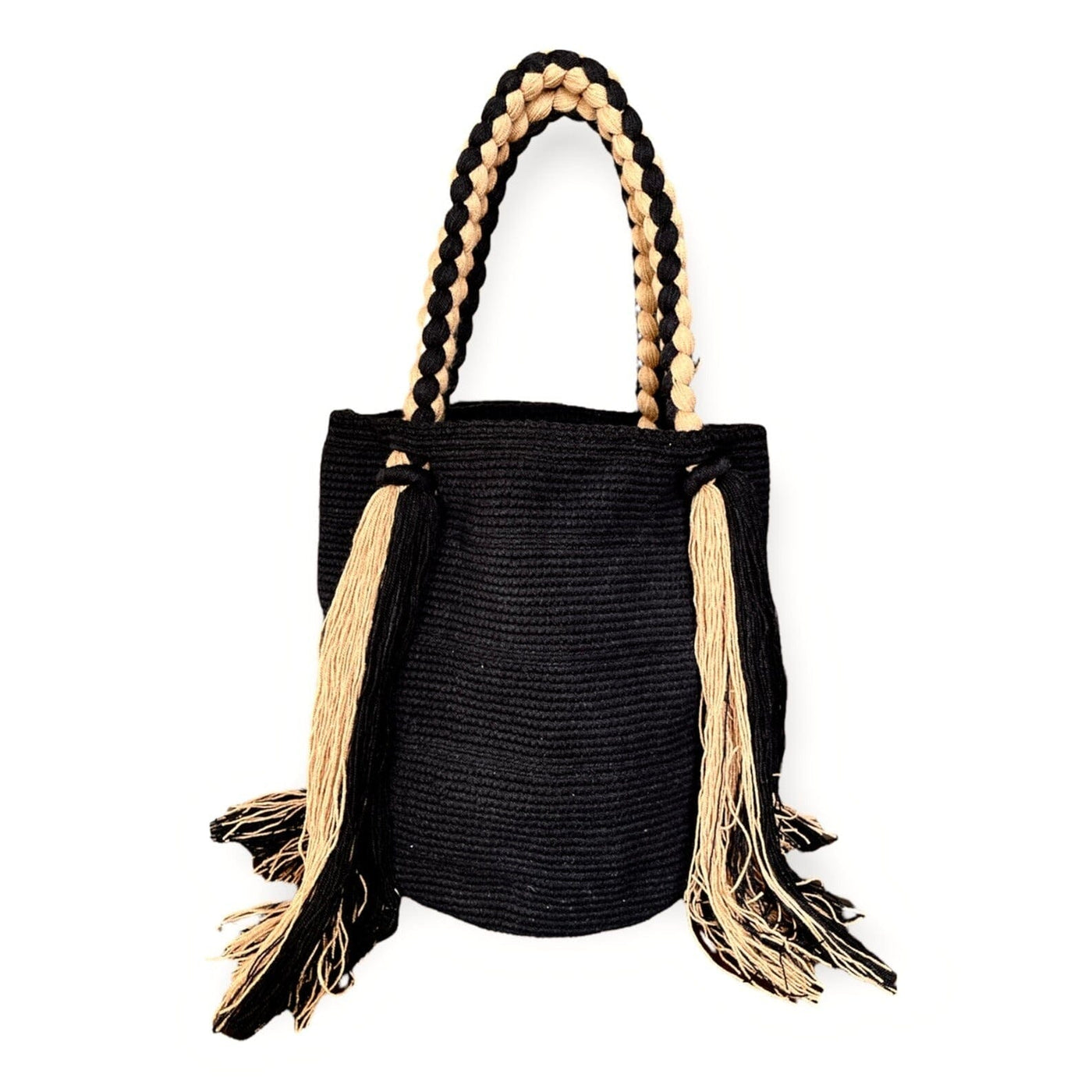 Best Summer Tote Beach Bag | Trending Summer Black Tote Bag with Tassels | Colorful 4U