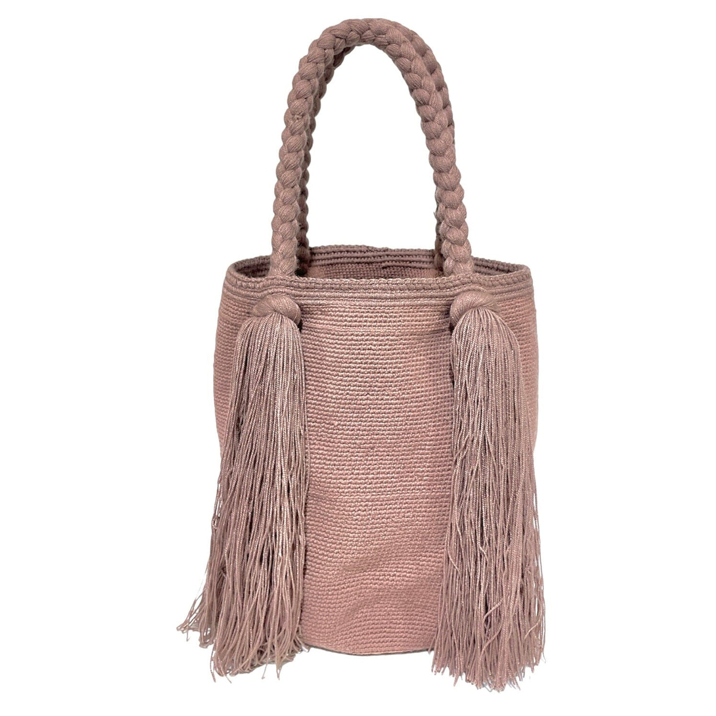 Rose Taupe Best Summer Tote Beach Bags | Trending Summer Tote Bags with Tassels Colorful 4U