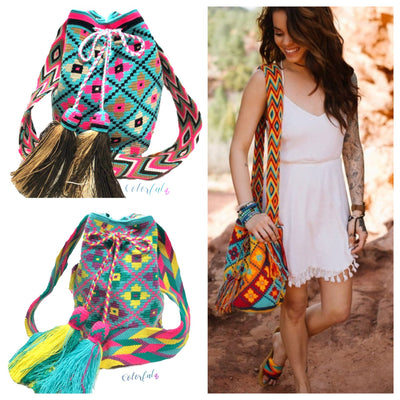 Crossbody Bohemian Bags for women | Summer Crochet Bags | Flowers Pattern