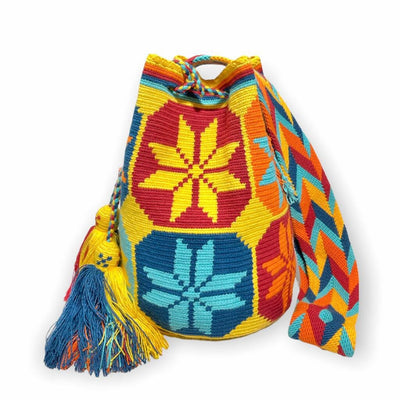 Yellow Crossbody Boho Bag | Bohemian Bag for women | Large Summer Purse | Colorful 4U