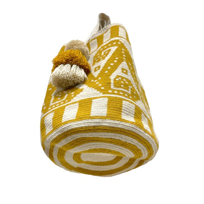 Bucket Natural Large Gold Yellow Tote Beach Bag | Summer Neverfull Crochet Handbag | Colorful 4U