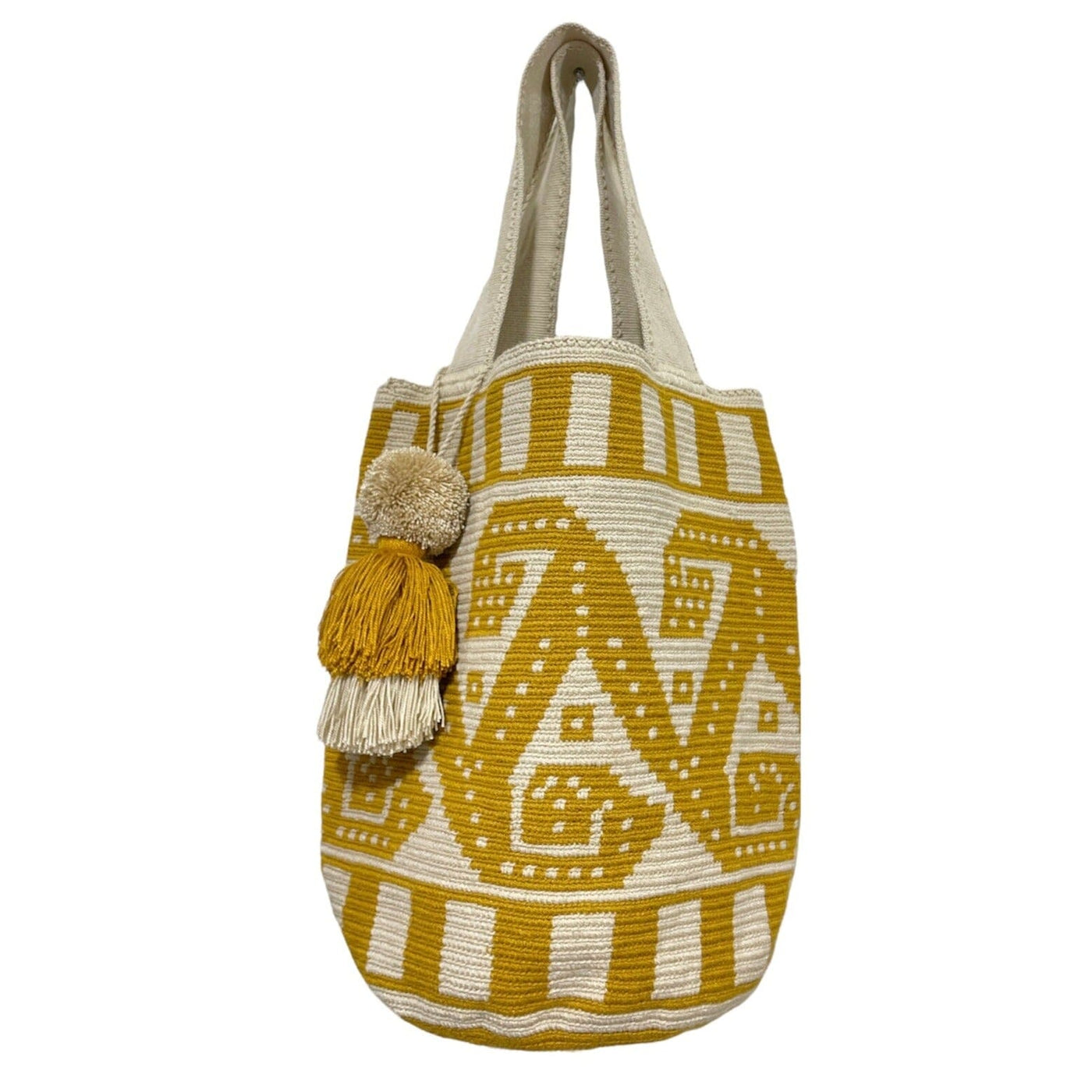 Natural Large Gold Yellow Tote Beach Bag | Summer Neverfull Crochet Handbag | Colorful 4U