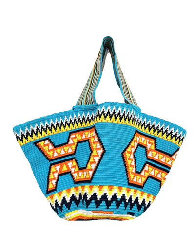 Teal Summer Tote Bag | Beach Tote Bag for summer | Crochet Tote Bag