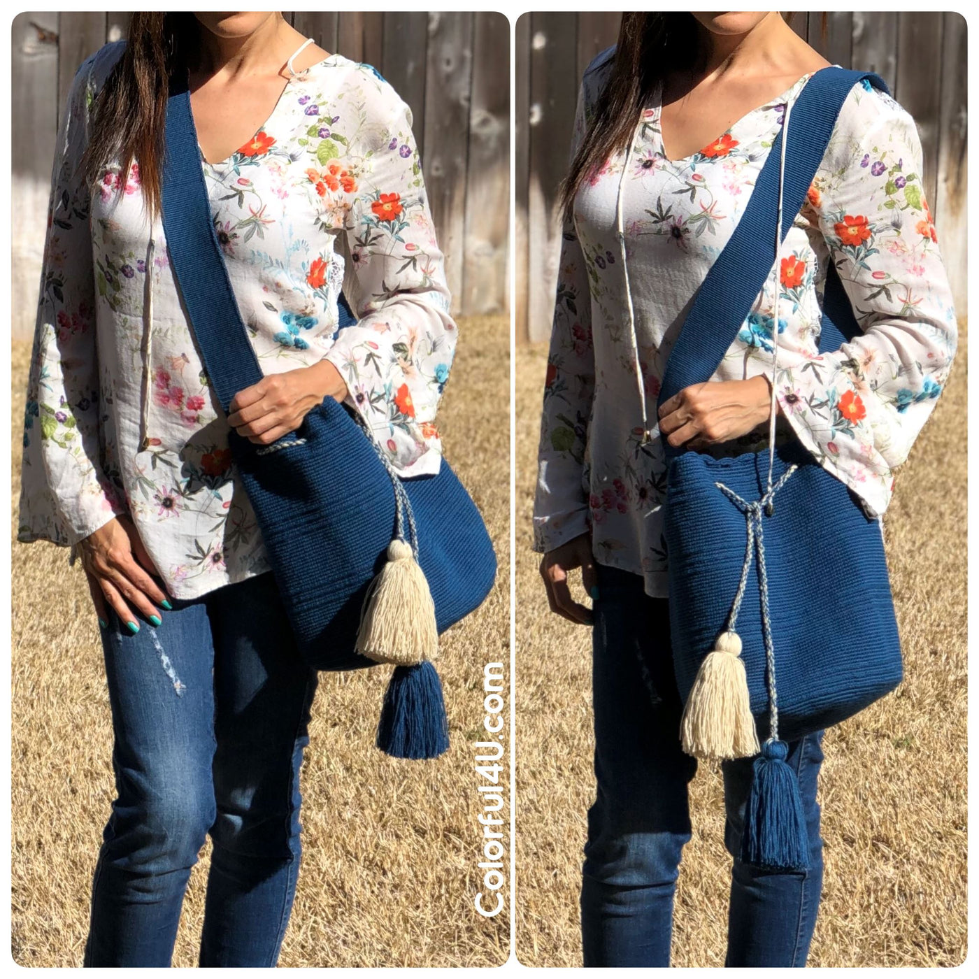 Large Crochet Bag | Spring Colors Crossbody Bag | Bohemian Handbag | Colorful 4U