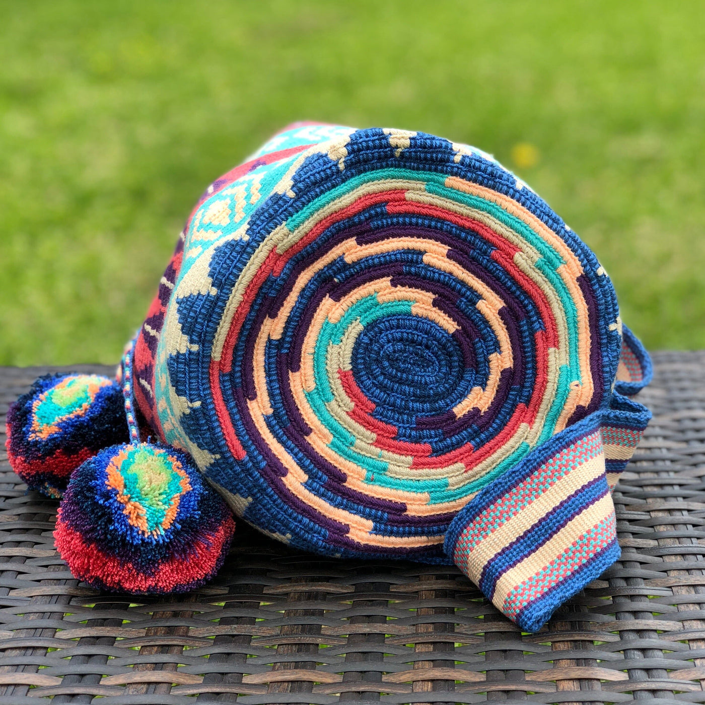 Bottom  Turquoise Coral Crochet Bag | Spring Colors Crossbody Bag | Bohemian Handbag | Colorful 4U