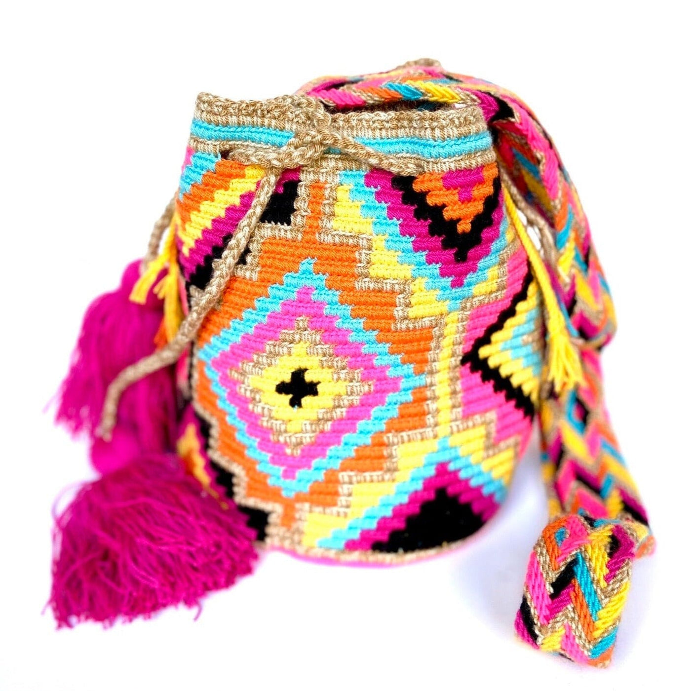 Neon Boho Beach Bag | Crossbody Spring/summer crochet bag | Colorful 4U
