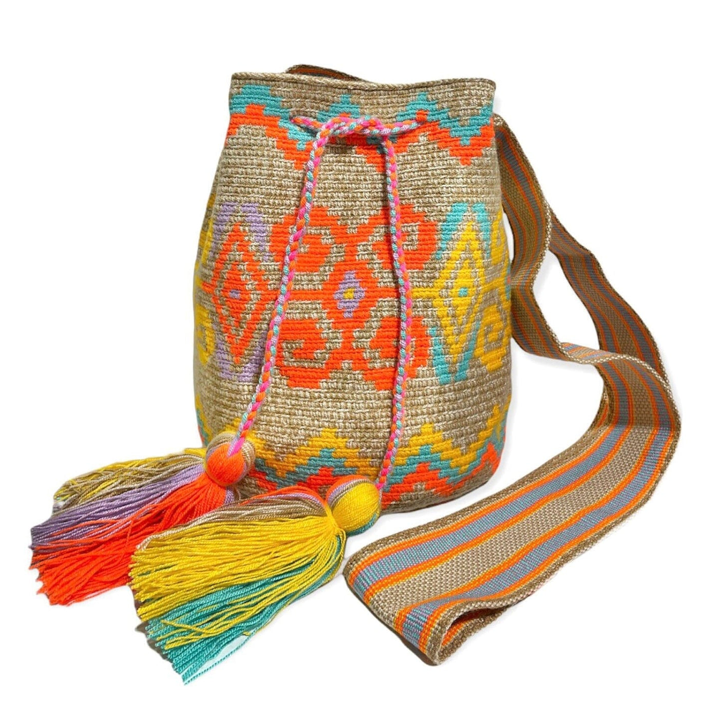 Orange Boho Beach Bag | Crossbody Spring/summer crochet bag | Colorful 4U